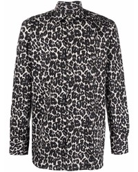 Camicia a maniche lunghe leopardata bianca e nera di Gabriele Pasini
