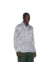 Camicia a maniche lunghe leopardata bianca e nera di Noon Goons