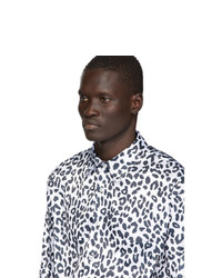 Camicia a maniche lunghe leopardata bianca e nera di Noon Goons