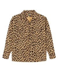 Camicia a maniche lunghe leopardata gialla di RE/DONE