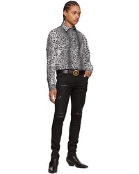 Camicia a maniche lunghe leopardata grigia di Just Cavalli