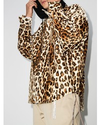 Camicia a maniche lunghe leopardata marrone chiaro di Mastermind Japan