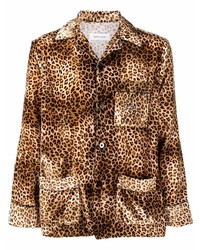 Camicia a maniche lunghe leopardata marrone di Ernest W. Baker