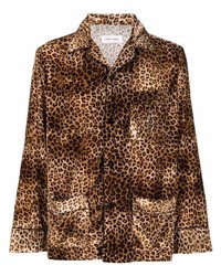 Camicia a maniche lunghe leopardata marrone di Ernest W. Baker