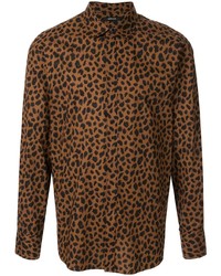 Camicia a maniche lunghe leopardata marrone di Loveless