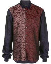 Camicia a maniche lunghe leopardata multicolore di Comme Des Garcons Homme Plus