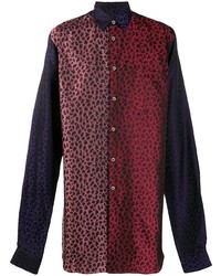 Camicia a maniche lunghe leopardata multicolore di Comme Des Garcons Homme Plus