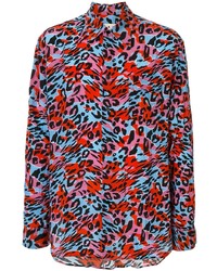 Camicia a maniche lunghe leopardata multicolore di Marni