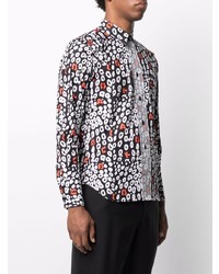 Camicia a maniche lunghe leopardata nera di Black Comme Des Garçons