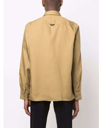 Camicia a maniche lunghe marrone chiaro di Calvin Klein