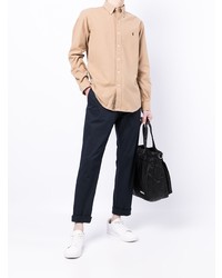 Camicia a maniche lunghe marrone chiaro di Polo Ralph Lauren