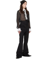 Camicia a maniche lunghe marrone scuro di Anna Sui