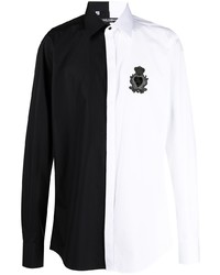 Camicia a maniche lunghe nera e bianca di Dolce & Gabbana