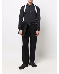 Camicia a maniche lunghe nera e bianca di Alexander McQueen