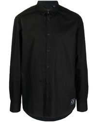 Camicia a maniche lunghe nera di Armani Exchange