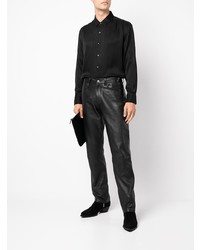 Camicia a maniche lunghe nera di Saint Laurent