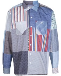 Camicia a maniche lunghe patchwork azzurra di Engineered Garments
