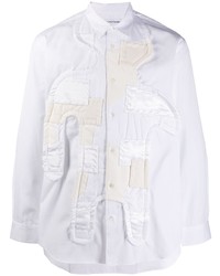 Camicia a maniche lunghe patchwork bianca di Comme Des Garcons SHIRT
