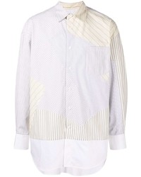 Camicia a maniche lunghe patchwork bianca di Feng Chen Wang
