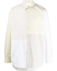 Camicia a maniche lunghe patchwork bianca di Jil Sander