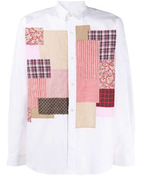 Camicia a maniche lunghe patchwork bianca di Junya Watanabe MAN
