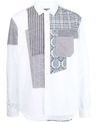 Camicia a maniche lunghe patchwork bianca di Junya Watanabe