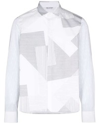 Camicia a maniche lunghe patchwork bianca di Neil Barrett
