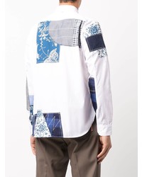 Camicia a maniche lunghe patchwork bianca di Junya Watanabe MAN