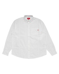 Camicia a maniche lunghe patchwork bianca di Supreme