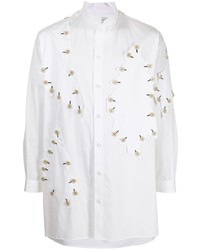 Camicia a maniche lunghe patchwork bianca di Yohji Yamamoto
