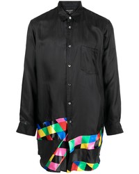 Camicia a maniche lunghe patchwork nera di Comme des Garcons