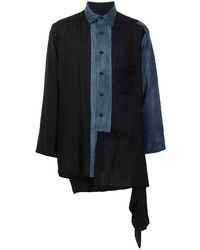 Camicia a maniche lunghe patchwork nera di Yohji Yamamoto