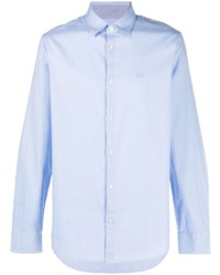 Camicia a maniche lunghe ricamata azzurra di Armani Exchange