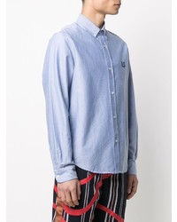 Camicia a maniche lunghe ricamata azzurra di Kenzo
