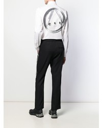 Camicia a maniche lunghe ricamata bianca e nera di McQ Alexander McQueen