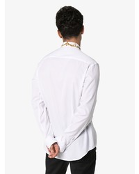 Camicia a maniche lunghe ricamata bianca di Versace