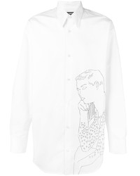 Camicia a maniche lunghe ricamata bianca di Calvin Klein 205W39nyc