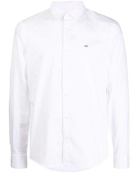 Camicia a maniche lunghe ricamata bianca di Calvin Klein