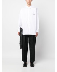 Camicia a maniche lunghe ricamata bianca di Comme des Garcons Homme