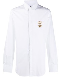 Camicia a maniche lunghe ricamata bianca di Dolce & Gabbana