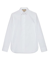 Camicia a maniche lunghe ricamata bianca di Gucci