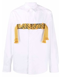 Camicia a maniche lunghe ricamata bianca di Lanvin