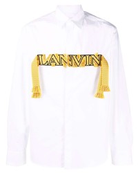 Camicia a maniche lunghe ricamata bianca di Lanvin