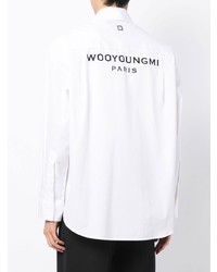 Camicia a maniche lunghe ricamata bianca di Wooyoungmi