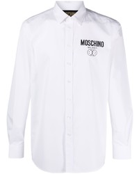 Camicia a maniche lunghe ricamata bianca di Moschino