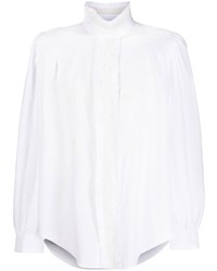 Camicia a maniche lunghe ricamata bianca di Saint Laurent