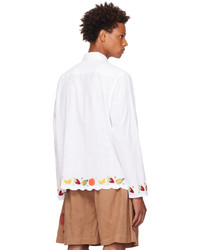 Camicia a maniche lunghe ricamata bianca di Sky High Farm Workwear