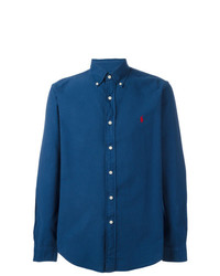 Camicia a maniche lunghe ricamata blu di Polo Ralph Lauren