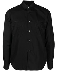 Camicia a maniche lunghe ricamata nera di Black Comme Des Garçons