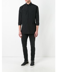 Camicia a maniche lunghe ricamata nera di Givenchy